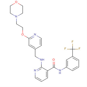 453563-57-0  3-Pyridinecarboxamide,2-[[[2-[2-(4-morpholinyl)ethoxy]-4-pyridinyl]methyl]amino]-N-[3-(trifluoromethyl)phenyl]-