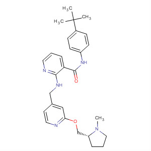 453563-61-6  3-Pyridinecarboxamide,N-[4-(1,1-dimethylethyl)phenyl]-2-[[[2-[[(2R)-1-methyl-2-pyrrolidinyl]methoxy]-4-pyridinyl]methyl]amino]-