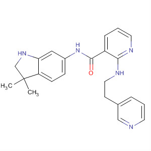 453565-05-4  3-Pyridinecarboxamide,N-(2,3-dihydro-3,3-dimethyl-1H-indol-6-yl)-2-[[2-(3-pyridinyl)ethyl]amino]-