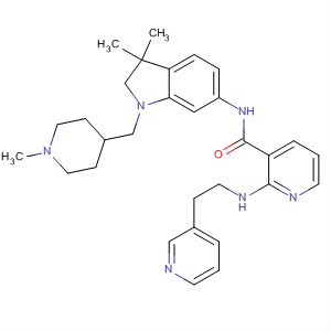 453565-12-3  3-Pyridinecarboxamide,N-[2,3-dihydro-3,3-dimethyl-1-[(1-methyl-4-piperidinyl)methyl]-1H-indol-6-yl]-2-[[2-(3-pyridinyl)ethyl]amino]-