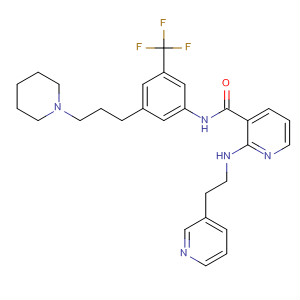 453565-13-4  3-Pyridinecarboxamide,N-[3-[3-(1-piperidinyl)propyl]-5-(trifluoromethyl)phenyl]-2-[[2-(3-pyridinyl)ethyl]amino]-