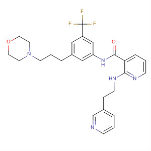 453565-16-7  3-Pyridinecarboxamide,N-[3-[3-(4-morpholinyl)propyl]-5-(trifluoromethyl)phenyl]-2-[[2-(3-pyridinyl)ethyl]amino]-