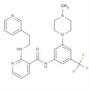 453565-18-9  3-Pyridinecarboxamide,N-[3-(4-methyl-1-piperazinyl)-5-(trifluoromethyl)phenyl]-2-[[2-(3-pyridinyl)ethyl]amino]-