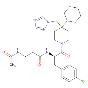 457894-94-9  Propanamide,3-(acetylamino)-N-[(1R)-1-[(4-chlorophenyl)methyl]-2-[4-cyclohexyl-4-(1H-1,2,4-triazol-1-ylmethyl)-1-piperidinyl]-2-oxoethyl]-