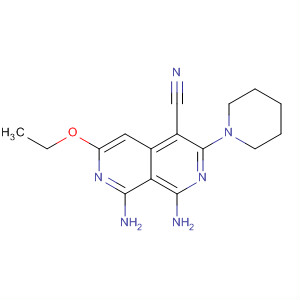 459153-42-5  2,7-Naphthyridine-4-carbonitrile,1,8-diamino-6-ethoxy-3-(1-piperidinyl)-