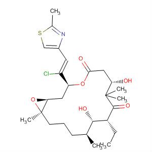 402477-03-6  4,17-Dioxabicyclo[14.1.0]heptadecane-5,9-dione,3-[(1Z)-1-chloro-2-(2-methyl-4-thiazolyl)ethenyl]-10-ethyl-7,11-dihydroxy-8,8,12,16-tetramethyl-, (1S,3S,7S,10R,11S,12S,16R)-