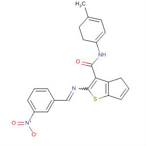 407596-71-8  4H-Cyclopenta[b]thiophene-3-carboxamide,5,6-dihydro-N-(4-methylphenyl)-2-[[(3-nitrophenyl)methylene]amino]-