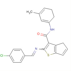 407597-74-4  4H-Cyclopenta[b]thiophene-3-carboxamide,2-[[(4-chlorophenyl)methylene]amino]-5,6-dihydro-N-(3-methylphenyl)-