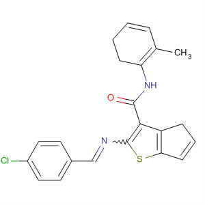 407599-91-1  4H-Cyclopenta[b]thiophene-3-carboxamide,2-[[(4-chlorophenyl)methylene]amino]-5,6-dihydro-N-(2-methylphenyl)-