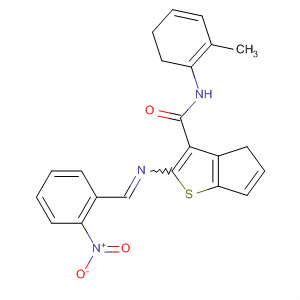407600-13-9  4H-Cyclopenta[b]thiophene-3-carboxamide,5,6-dihydro-N-(2-methylphenyl)-2-[[(2-nitrophenyl)methylene]amino]-