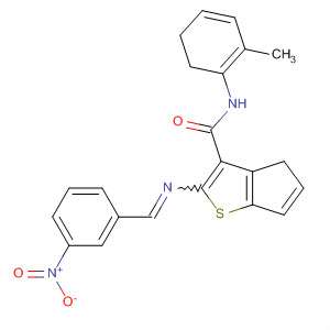 407600-15-1  4H-Cyclopenta[b]thiophene-3-carboxamide,5,6-dihydro-N-(2-methylphenyl)-2-[[(3-nitrophenyl)methylene]amino]-
