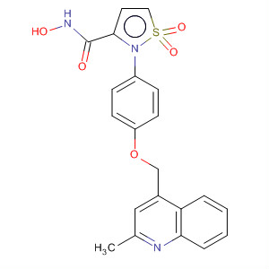 409107-58-0  3-Isothiazolidinecarboxamide,N-hydroxy-2-[4-[(2-methyl-4-quinolinyl)methoxy]phenyl]-, 1,1-dioxide