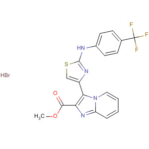 420126-19-8  Imidazo[1,2-a]pyridine-2-carboxylic acid,3-[2-[[4-(trifluoromethyl)phenyl]amino]-4-thiazolyl]-, methyl ester,hydrobromide
