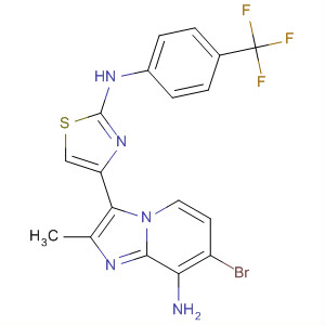 420126-40-5  Imidazo[1,2-a]pyridin-8-amine,7-bromo-2-methyl-3-[2-[[4-(trifluoromethyl)phenyl]amino]-4-thiazolyl]-