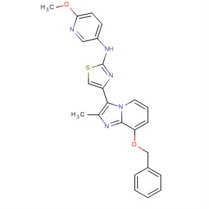 420126-50-7  3-Pyridinamine,6-methoxy-N-[4-[2-methyl-8-(phenylmethoxy)imidazo[1,2-a]pyridin-3-yl]-2-thiazolyl]-