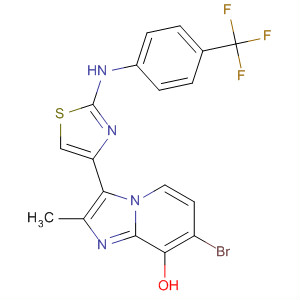 420127-20-4  Imidazo[1,2-a]pyridin-8-ol,7-bromo-2-methyl-3-[2-[[4-(trifluoromethyl)phenyl]amino]-4-thiazolyl]-