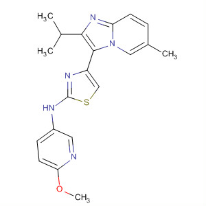 420127-33-9  3-Pyridinamine,6-methoxy-N-[4-[6-methyl-2-(1-methylethyl)imidazo[1,2-a]pyridin-3-yl]-2-thiazolyl]-