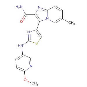 420127-34-0  Imidazo[1,2-a]pyridine-2-carboxamide,3-[2-[(6-methoxy-3-pyridinyl)amino]-4-thiazolyl]-6-methyl-
