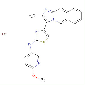 420127-59-9  3-Pyridinamine,6-methoxy-N-[4-(2-methylimidazo[1,2-b]isoquinolin-3-yl)-2-thiazolyl]-,hydrobromide