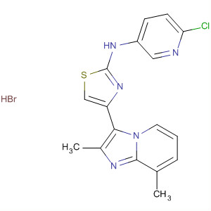 420128-21-8  3-Pyridinamine,6-chloro-N-[4-(2,8-dimethylimidazo[1,2-a]pyridin-3-yl)-2-thiazolyl]-,monohydrobromide
