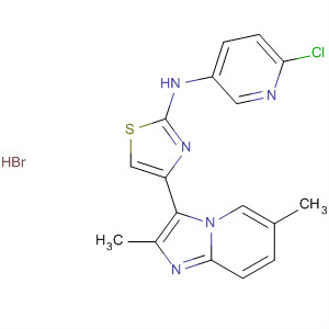 420128-28-5  3-Pyridinamine,6-chloro-N-[4-(2,6-dimethylimidazo[1,2-a]pyridin-3-yl)-2-thiazolyl]-,monohydrobromide