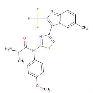 420129-33-5  Propanamide,2-amino-N-(4-methoxyphenyl)-N-[4-[6-methyl-2-(trifluoromethyl)imidazo[1,2-a]pyridin-3-yl]-2-thiazolyl]-, (2S)-