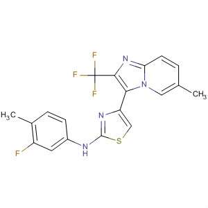 420129-64-2  2-Thiazolamine,N-(3-fluoro-4-methylphenyl)-4-[6-methyl-2-(trifluoromethyl)imidazo[1,2-a]pyridin-3-yl]-