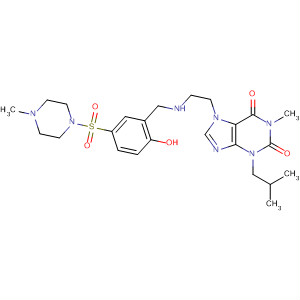 421556-49-2  Piperazine,1-[[4-hydroxy-3-[[[2-[1,2,3,6-tetrahydro-1-methyl-3-(2-methylpropyl)-2,6-dioxo-7H-purin-7-yl]ethyl]amino]methyl]phenyl]sulfonyl]-4-methyl-