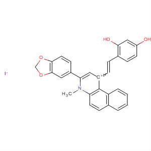 42446-00-4  Benzo[f]quinolinium,3-(1,3-benzodioxol-5-yl)-1-[2-(2,4-dihydroxyphenyl)ethenyl]-4-methyl-,iodide