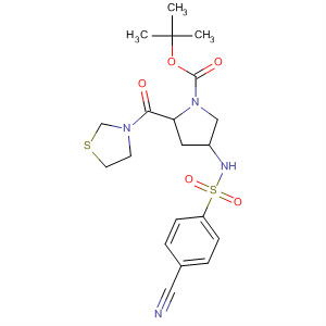 401565-61-5  1-Pyrrolidinecarboxylic acid,4-[[(4-cyanophenyl)sulfonyl]amino]-2-(3-thiazolidinylcarbonyl)-,1,1-dimethylethyl ester, (2S,4S)-