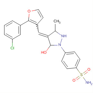 401581-90-6  Benzenesulfonamide,4-[4-[[5-(3-chlorophenyl)-2-furanyl]methylene]-4,5-dihydro-3-methyl-5-oxo-1H-pyrazol-1-yl]-