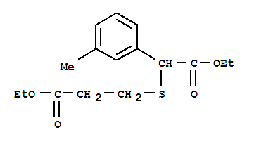 41022-29-1  Benzeneacetic acid, a-[(3-ethoxy-3-oxopropyl)thio]-3-methyl-,ethyl ester