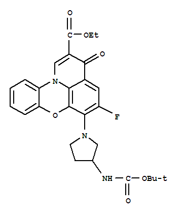439927-96-5  3H-Pyrido[3,2,1-kl]phenoxazine-2-carboxylicacid,6-[3-[[(1,1-dimethylethoxy)carbonyl]amino]-1-pyrrolidinyl]-5-fluoro-3-oxo-,ethyl ester