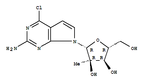 443642-40-8  7H-Pyrrolo[2,3-d]pyrimidin-2-amine,4-chloro-7-(2-C-methyl-b-D-ribofuranosyl)-