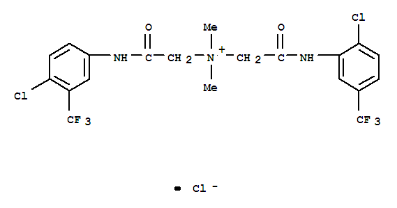 454-09-1  Ethanaminium,2-[[2-chloor-5-(trifluormethyl)fenyl]amino]-N-[2-[[4-chloor-3-(trifluormethyl)fenyl]amino]-2-oxoethyl]-N,N-dimethyl-2-oxo-,chloride (1:1)