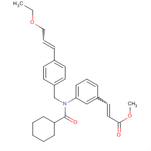 592525-10-5  2-Propenoic acid,3-[3-[(cyclohexylcarbonyl)[[4-(3-ethoxy-1-propenyl)phenyl]methyl]amino]phenyl]-, methyl ester