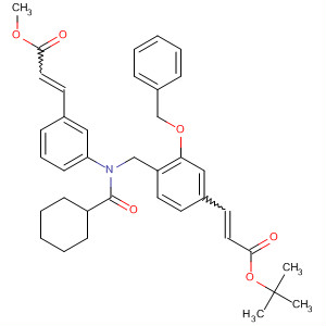 592525-16-1  2-Propenoic acid,3-[3-[(cyclohexylcarbonyl)[[4-[3-(1,1-dimethylethoxy)-3-oxo-1-propenyl]-2-(phenylmethoxy)phenyl]methyl]amino]phenyl]-, methyl ester