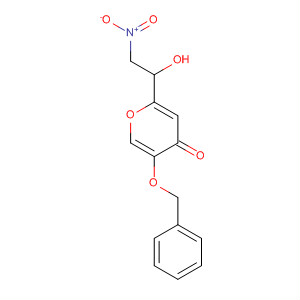 59281-04-8  4H-Pyran-4-one, 2-(1-hydroxy-2-nitroethyl)-5-(phenylmethoxy)-