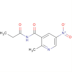 59290-52-7  3-Pyridinecarboxamide, 2-methyl-5-nitro-N-(1-oxopropyl)-