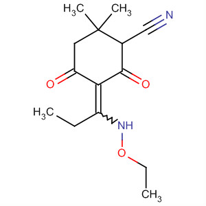 59373-23-8  Cyclohexanecarbonitrile,5-[1-(ethoxyamino)propylidene]-2,2-dimethyl-4,6-dioxo-