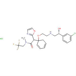 595544-22-2  2-Oxazoleacetamide,4-[4-[2-[[(2R)-2-(3-chlorophenyl)-2-hydroxyethyl]amino]ethoxy]phenyl]-N-methyl-N-(2,2,2-trifluoroethyl)-, hydrochloride