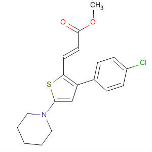 595565-01-8  2-Propenoic acid, 3-[3-(4-chlorophenyl)-5-(1-piperidinyl)-2-thienyl]-,methyl ester, (2E)-