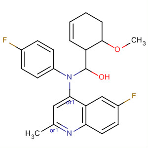 597541-27-0  4-Quinolinamine,6-fluoro-N-(4-fluorophenyl)-1,2,3,4-tetrahydro-1-(2-methoxybenzoyl)-2-methyl-, (2R,4S)-rel-