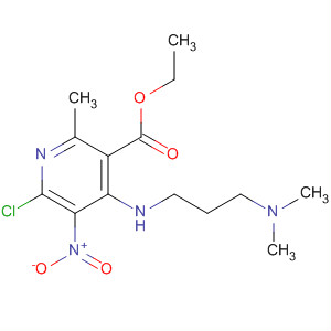 59803-56-4  3-Pyridinecarboxylic acid,6-chloro-4-[[3-(dimethylamino)propyl]amino]-2-methyl-5-nitro-, ethylester