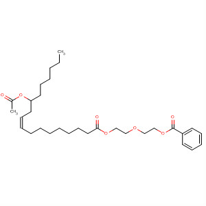 59863-52-4  9-Octadecenoic acid, 12-(acetyloxy)-, 2-[2-(benzoyloxy)ethoxy]ethylester, (Z)-