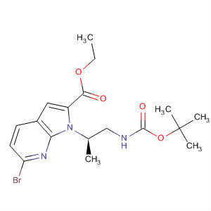 577711-96-7  1H-Pyrrolo[2,3-b]pyridine-2-carboxylic acid,6-bromo-1-[(1R)-2-[[(1,1-dimethylethoxy)carbonyl]amino]-1-methylethyl]-, ethyl ester