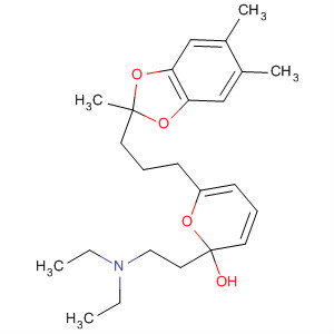57782-33-9  2H-Pyran-2-ol,2-[2-(diethylamino)ethyl]tetrahydro-6-[3-(2,5,6-trimethyl-1,3-benzodioxol-2-yl)propyl]-