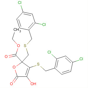577952-95-5  2-Furancarboxylic acid,3-[[(2,4-dichlorophenyl)methyl]thio]-2-[[[(2,4-dichlorophenyl)methyl]thio]methyl]-2,5-dihydro-4-hydroxy-5-oxo-, ethyl ester