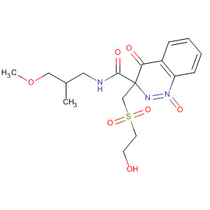 57990-34-8  2-Quinoxalinecarboxamide,3-[[(2-hydroxyethyl)sulfonyl]methyl]-N-(3-methoxy-2-methylpropyl)-,1,4-dioxide