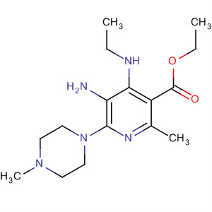 58522-35-3  3-Pyridinecarboxylic acid,5-amino-4-(ethylamino)-2-methyl-6-(4-methyl-1-piperazinyl)-, ethyl ester